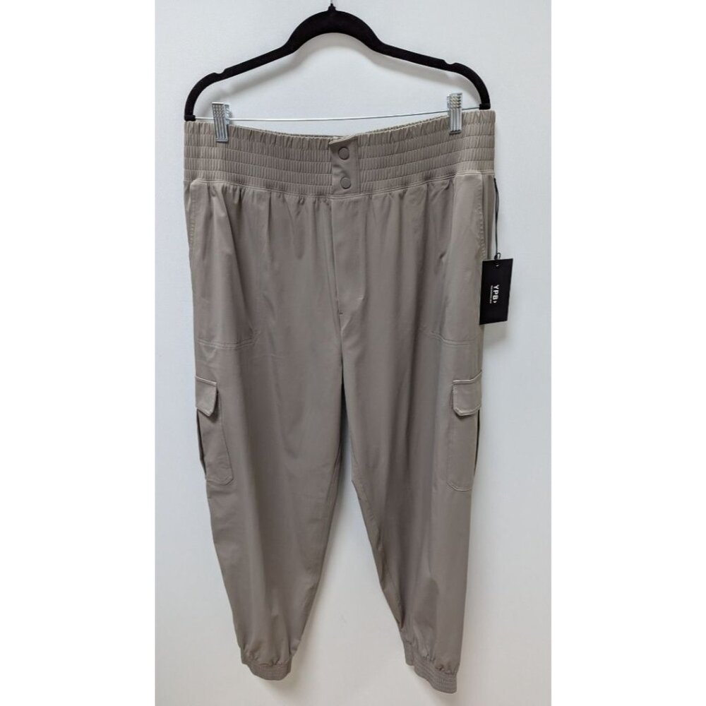 YPB Taupe Grey Casual Cargo Jogger Pants